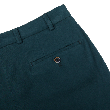 The back pocket of a Hiltl Airforce Blue Cotton Stretch Regular Fit Chinos.