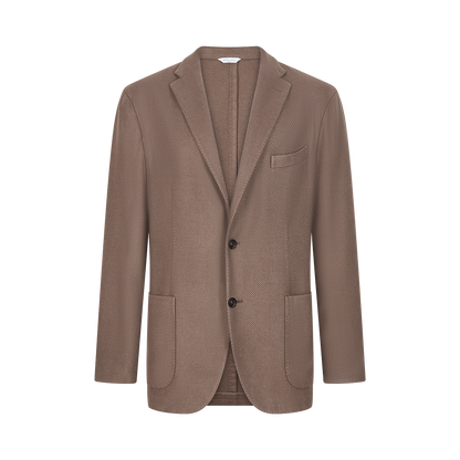 Brown Basketweave Cashmere Blazer