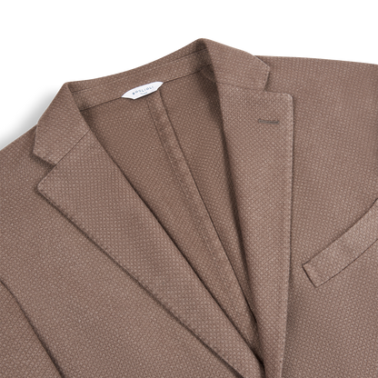 Brown Basketweave Cashmere Blazer