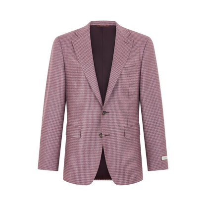 Lilac Houndstooth Wool/Silk Blazer