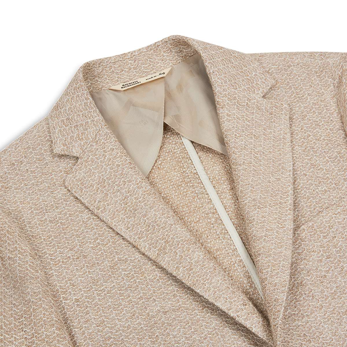 Beige Linen Knitted Jersey Travel Blazer