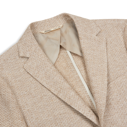 Beige Linen Knitted Jersey Travel Blazer