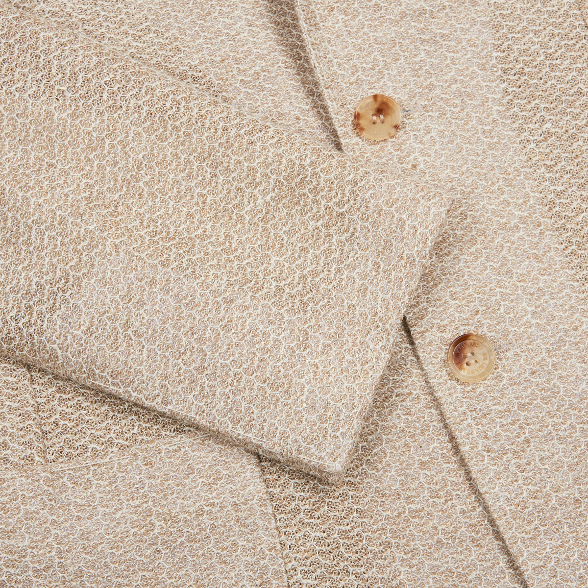 Beige Linen Knitted Jersey Travel Blazer