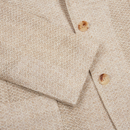 Beige Linen Knitted Jersey Travel Blazer
