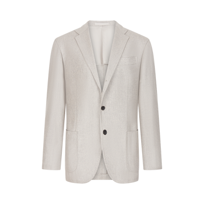 Light Grey Wool Herringbone Blazer