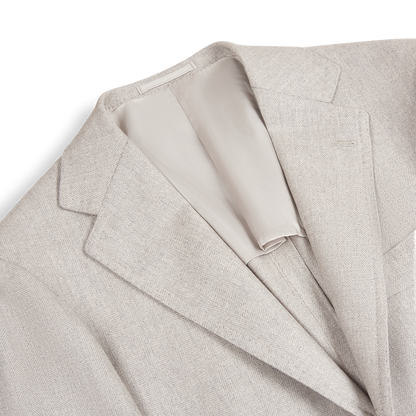 Light Grey Wool Herringbone Blazer
