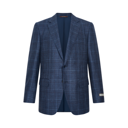 Blue Wool/Silk/Linen Drop4 Blazer
