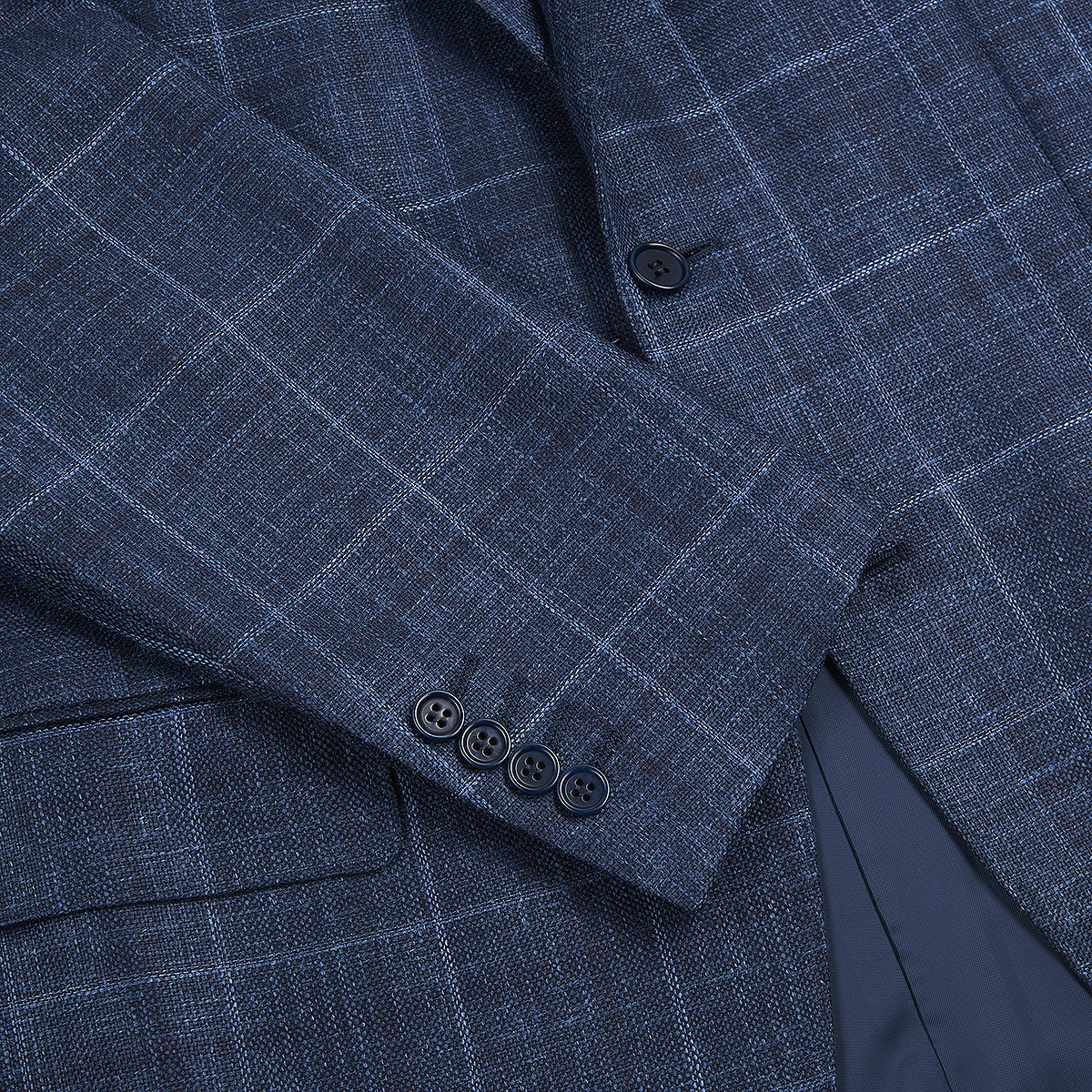 Blue Wool/Silk/Linen Drop4 Blazer