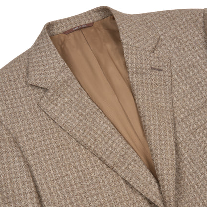Brown Weave Design Wool Blazer