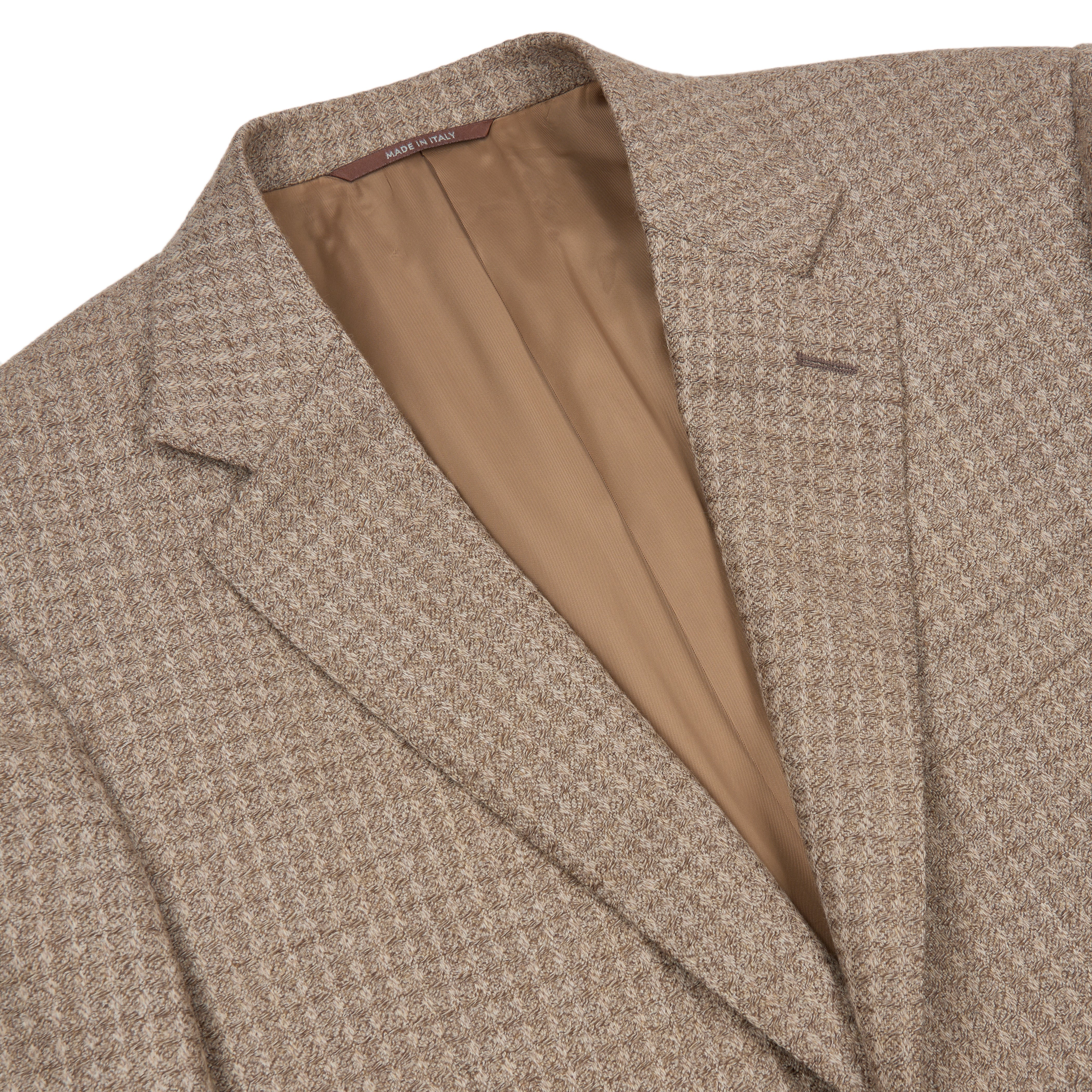Brown Weave Design Wool Blazer