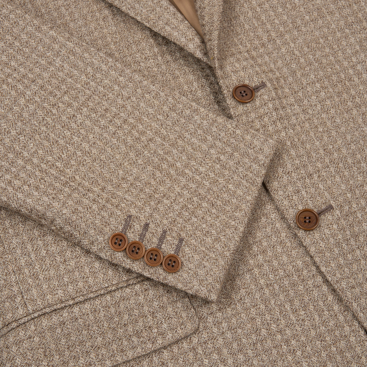 Brown Weave Design Wool Blazer