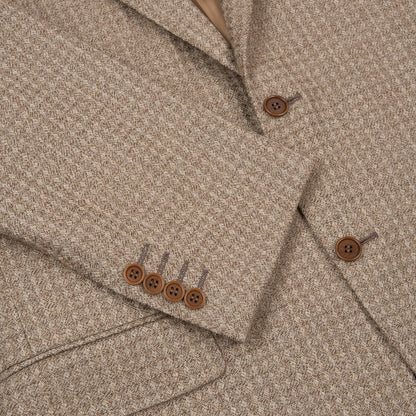 Brown Weave Design Wool Blazer