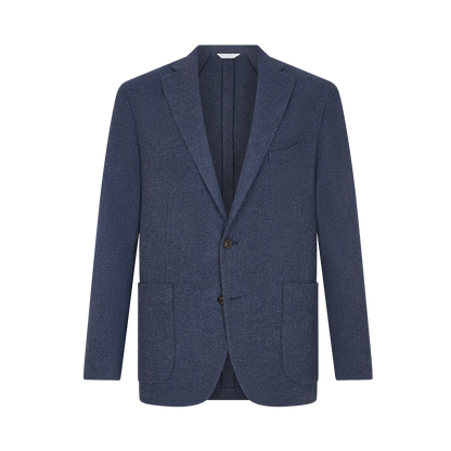 Denim Blue Twill Wool Cashmere Blazer