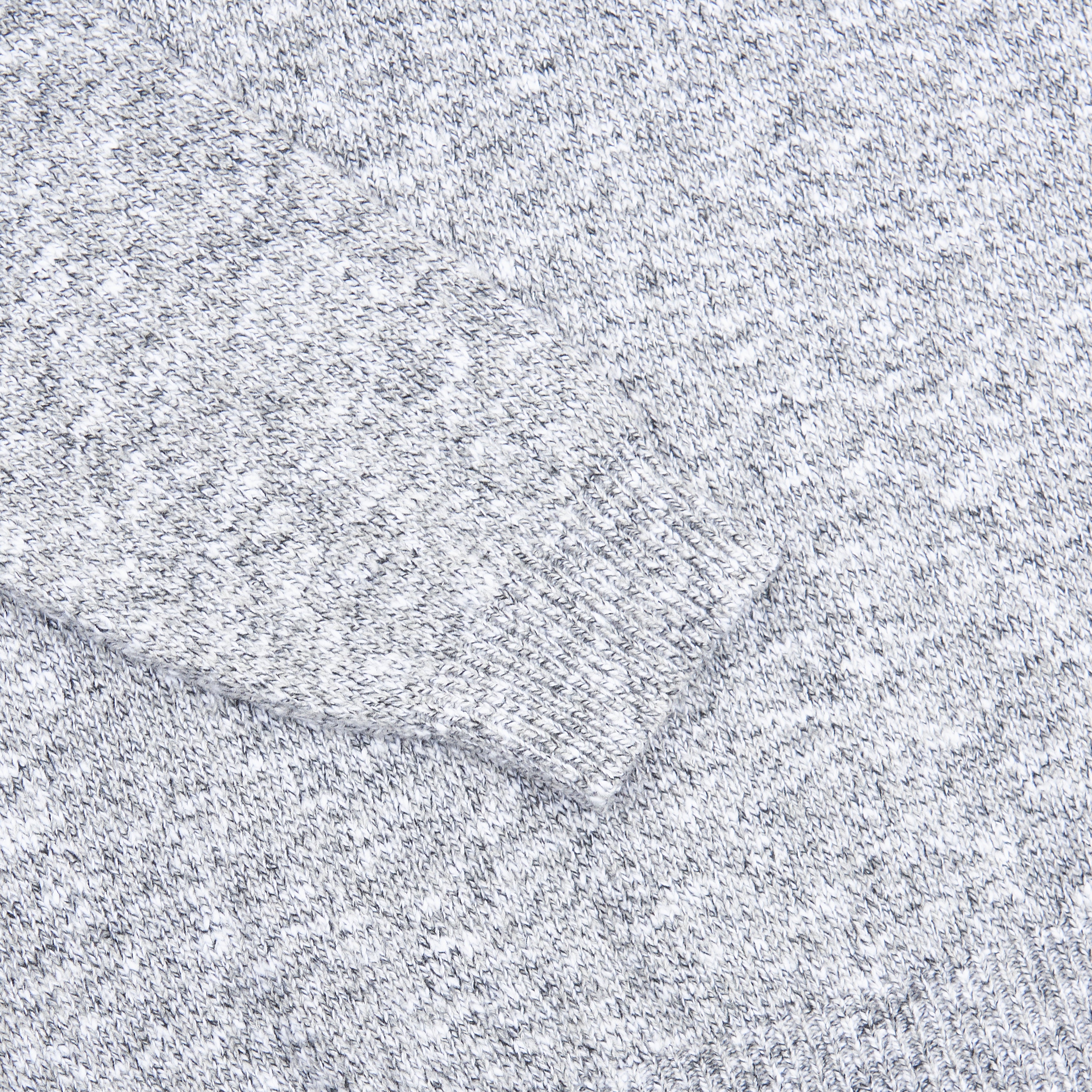 Grey Melange Wool Polo Crew Neck Sweater