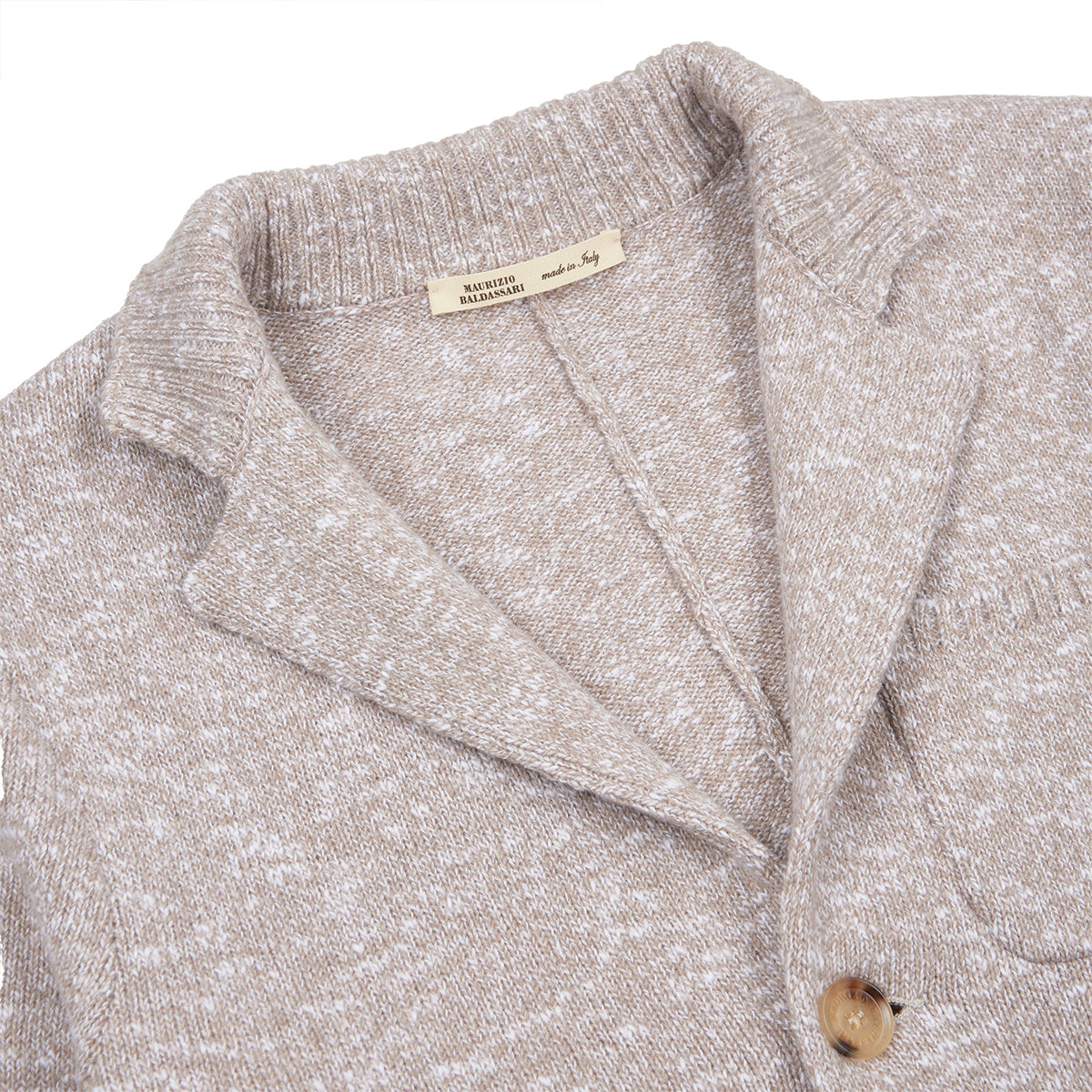 Beige Melange Wool Knitted Jacket