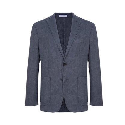 Navy Cotton/Linen Blend K Jacket