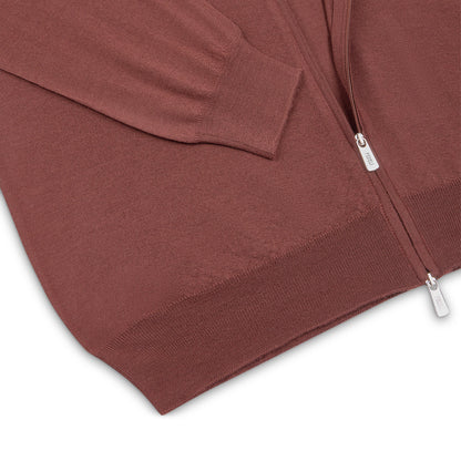Brick 100% Wool Full Zip Sweater