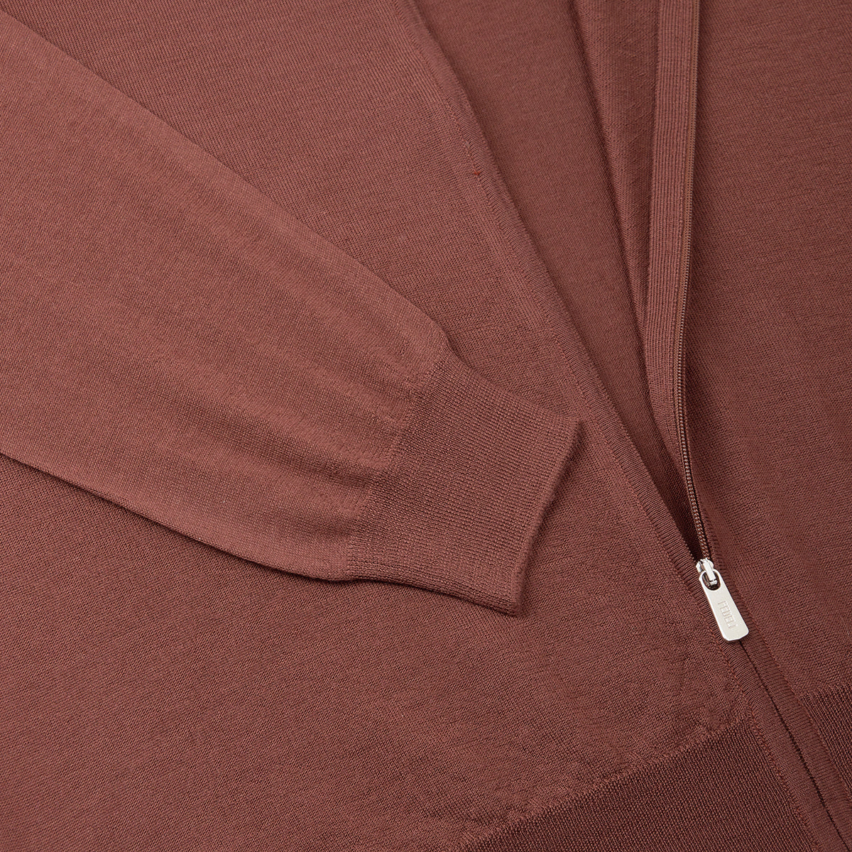 Brick 100% Wool Full Zip Sweater