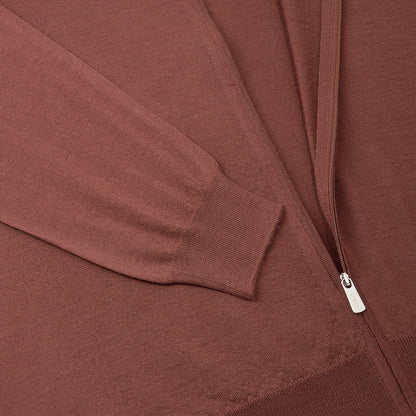 Brick 100% Wool Full Zip Sweater
