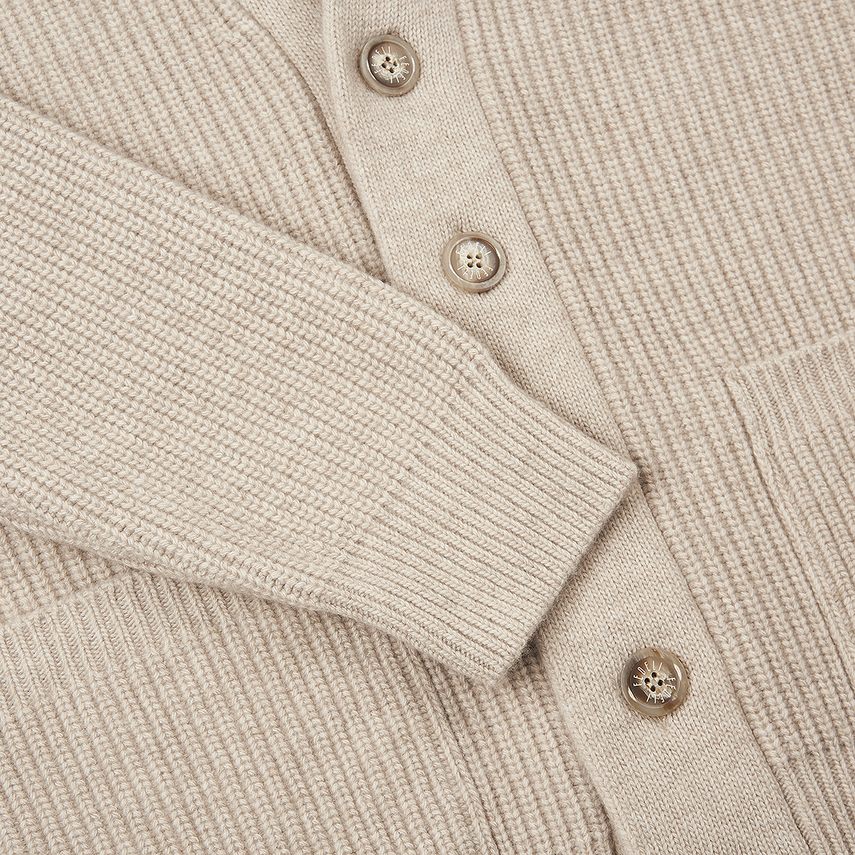 Beige Melange Wool/Cashmere Morgan Shawl Cardigan