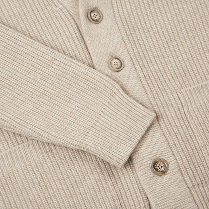 Beige Melange Wool/Cashmere Morgan Shawl Cardigan