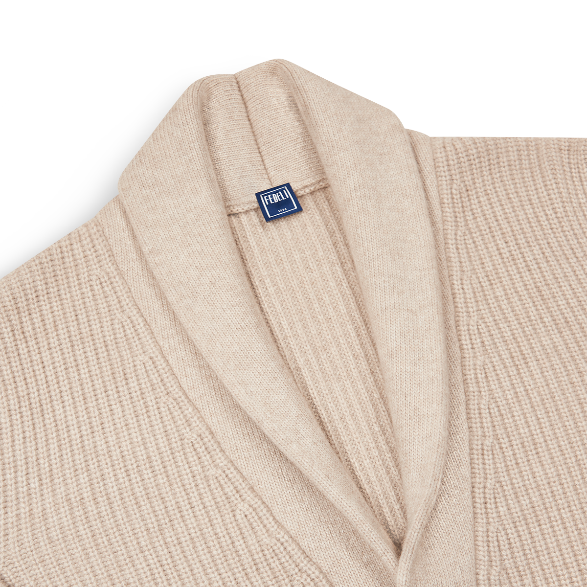 Beige Melange Wool/Cashmere Morgan Shawl Cardigan