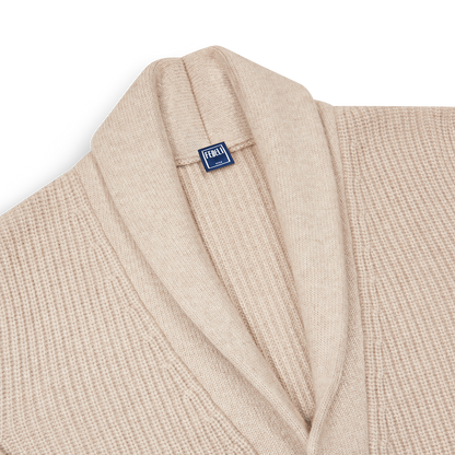 Beige Melange Wool/Cashmere Morgan Shawl Cardigan