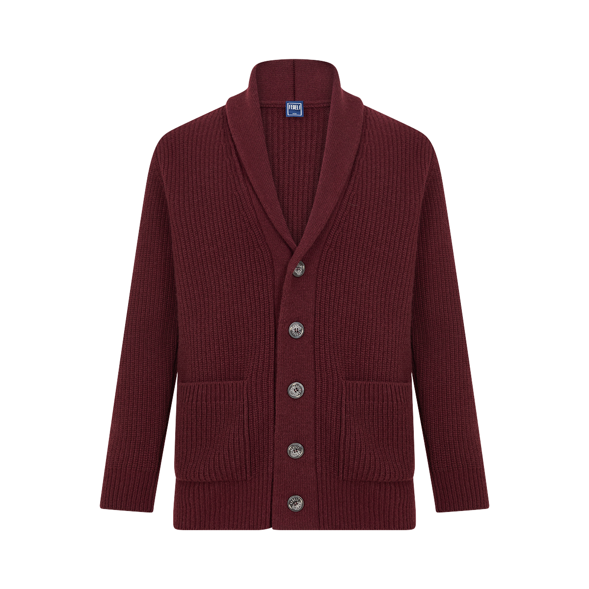 Burgundy Wool/Cashmere Morgan Shawl Cardigan