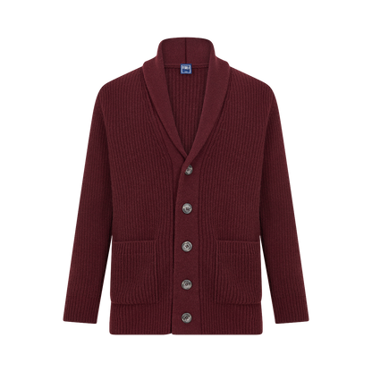 Burgundy Wool/Cashmere Morgan Shawl Cardigan