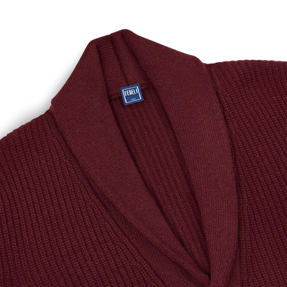 Burgundy Wool/Cashmere Morgan Shawl Cardigan