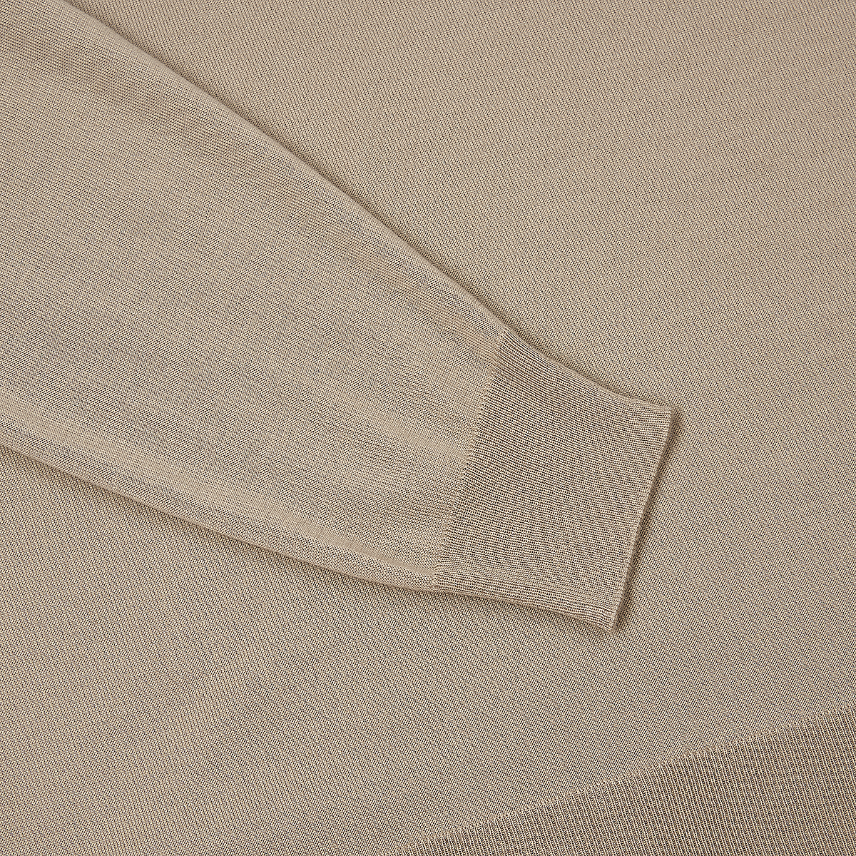 Taupe One Piece Collar Polo Shirt in 16 Gauge Wool