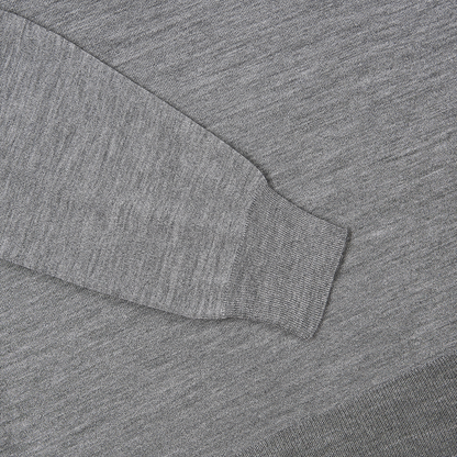 Grey One Piece Collar Polo Shirt in 16 Gauge Wool