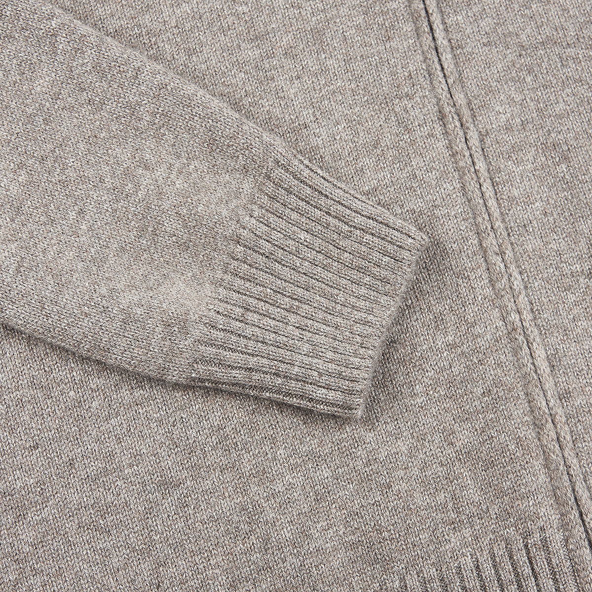 Taupe Brown Cashmere Full Zip Cardigan