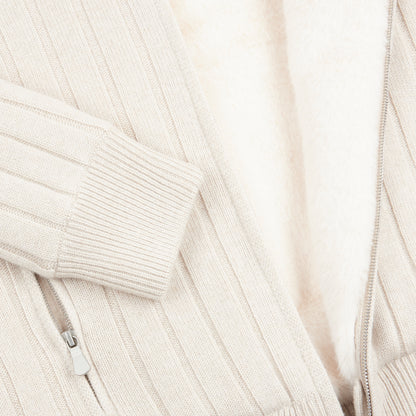 Beige Cashmere Faux Fur Lined Jacket