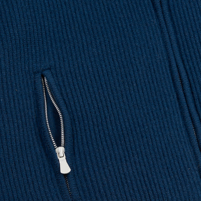 Navy Cashmere Knitted Gilet with Faux Fur Lining