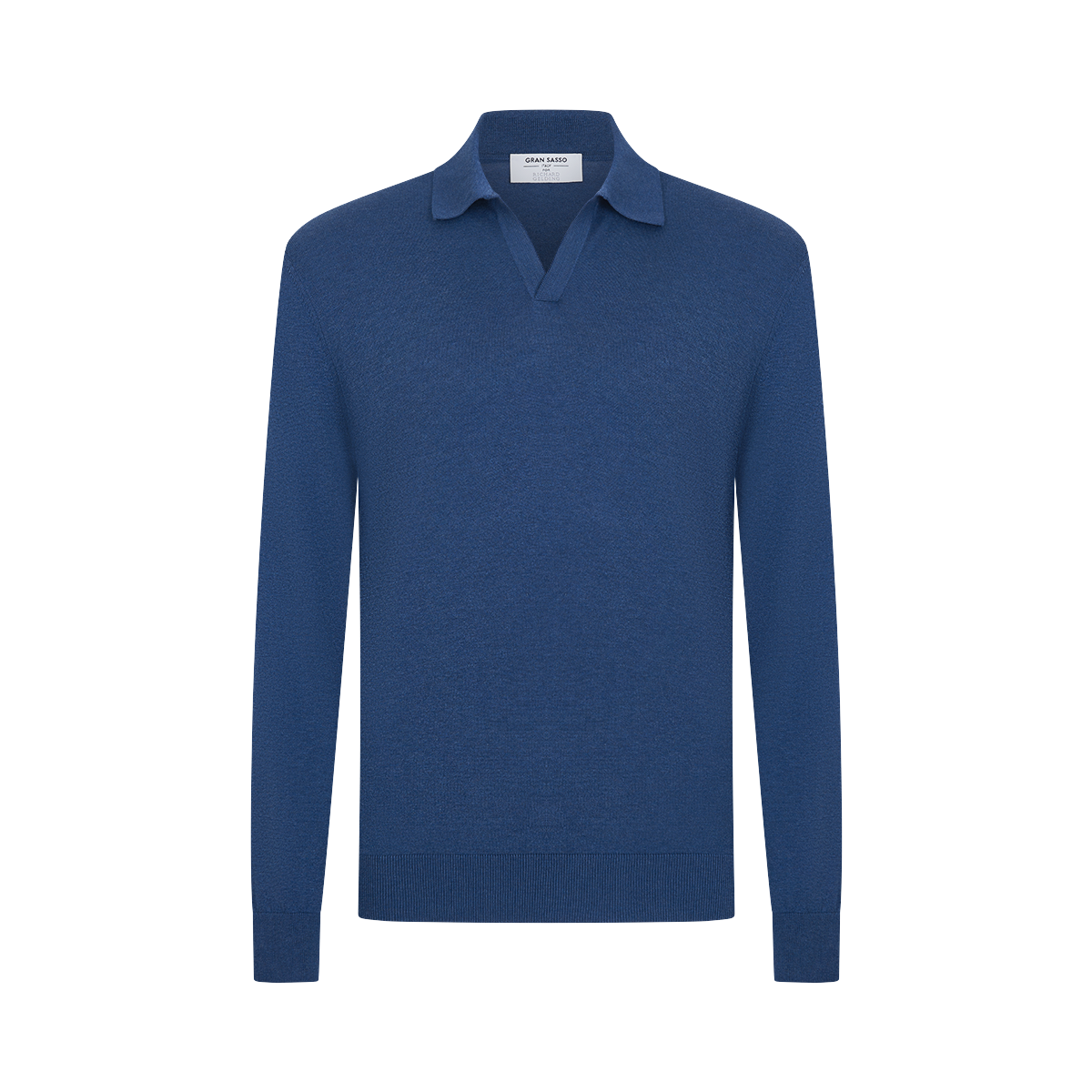 Blue Suvin Cotton LS Polo