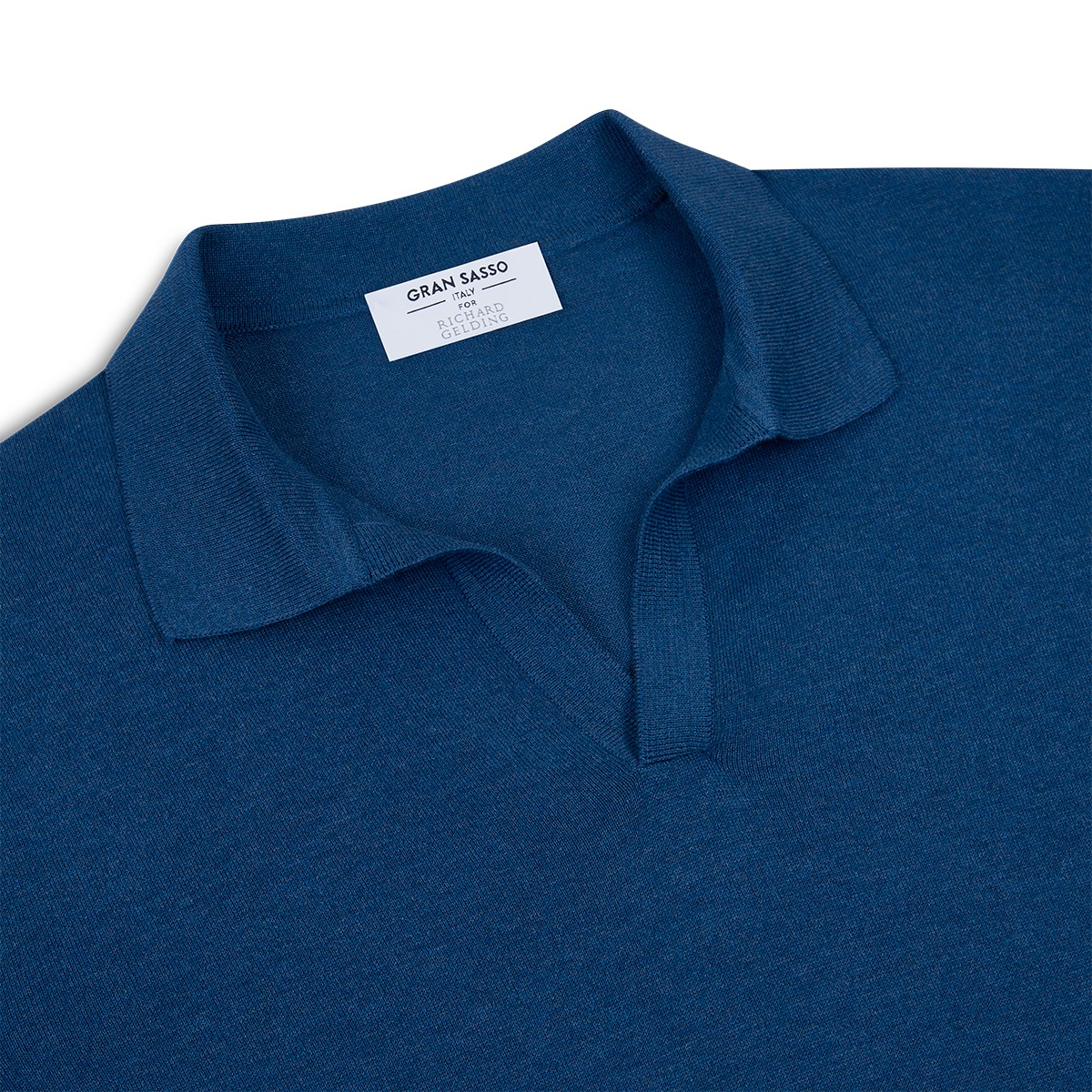 Blue Suvin Cotton LS Polo