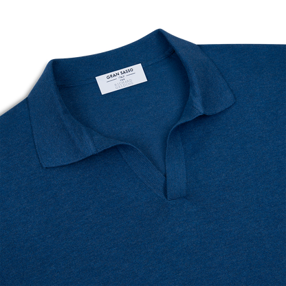 Blue Suvin Cotton LS Polo