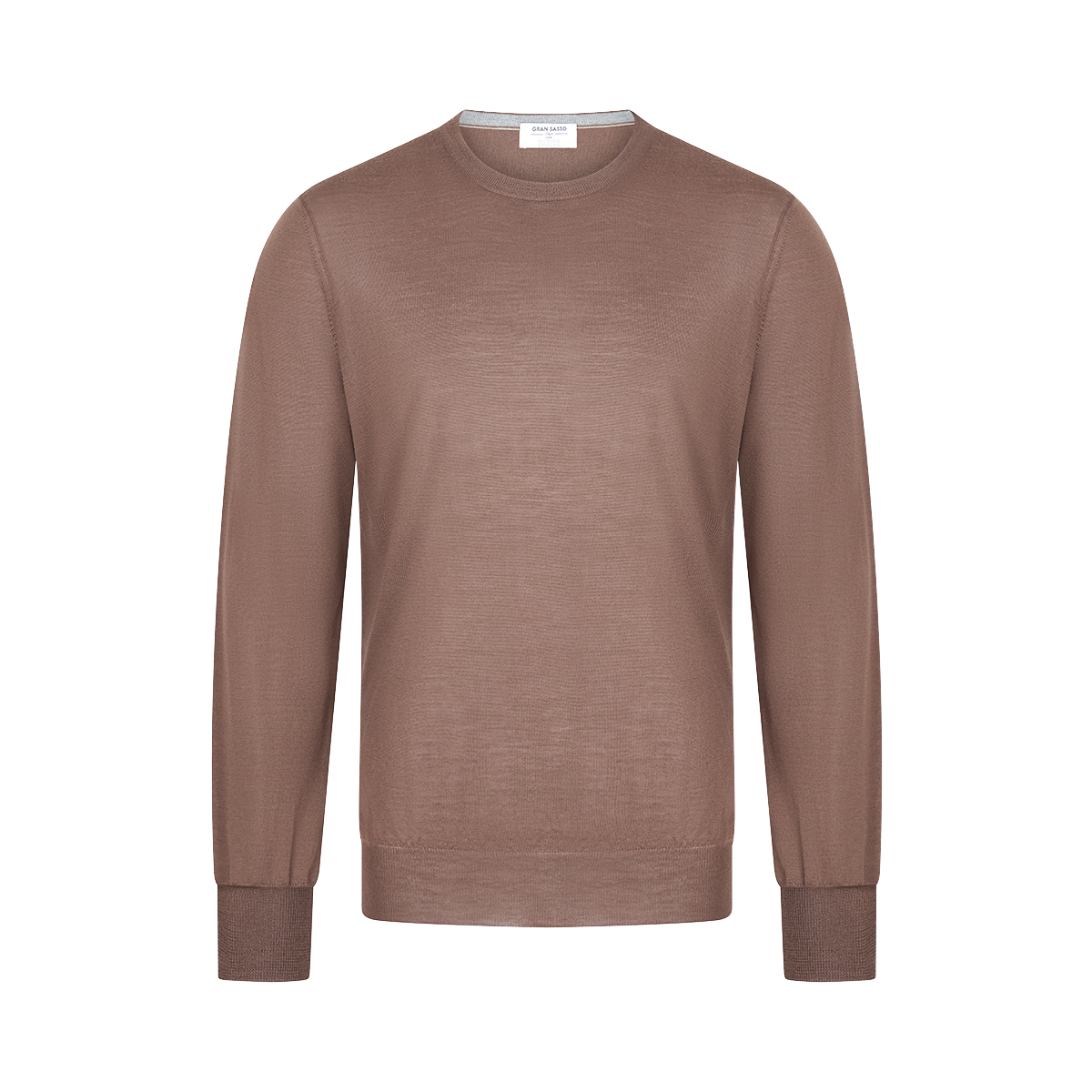 Brown Super Tasmania Wool Crew Neck Sweater