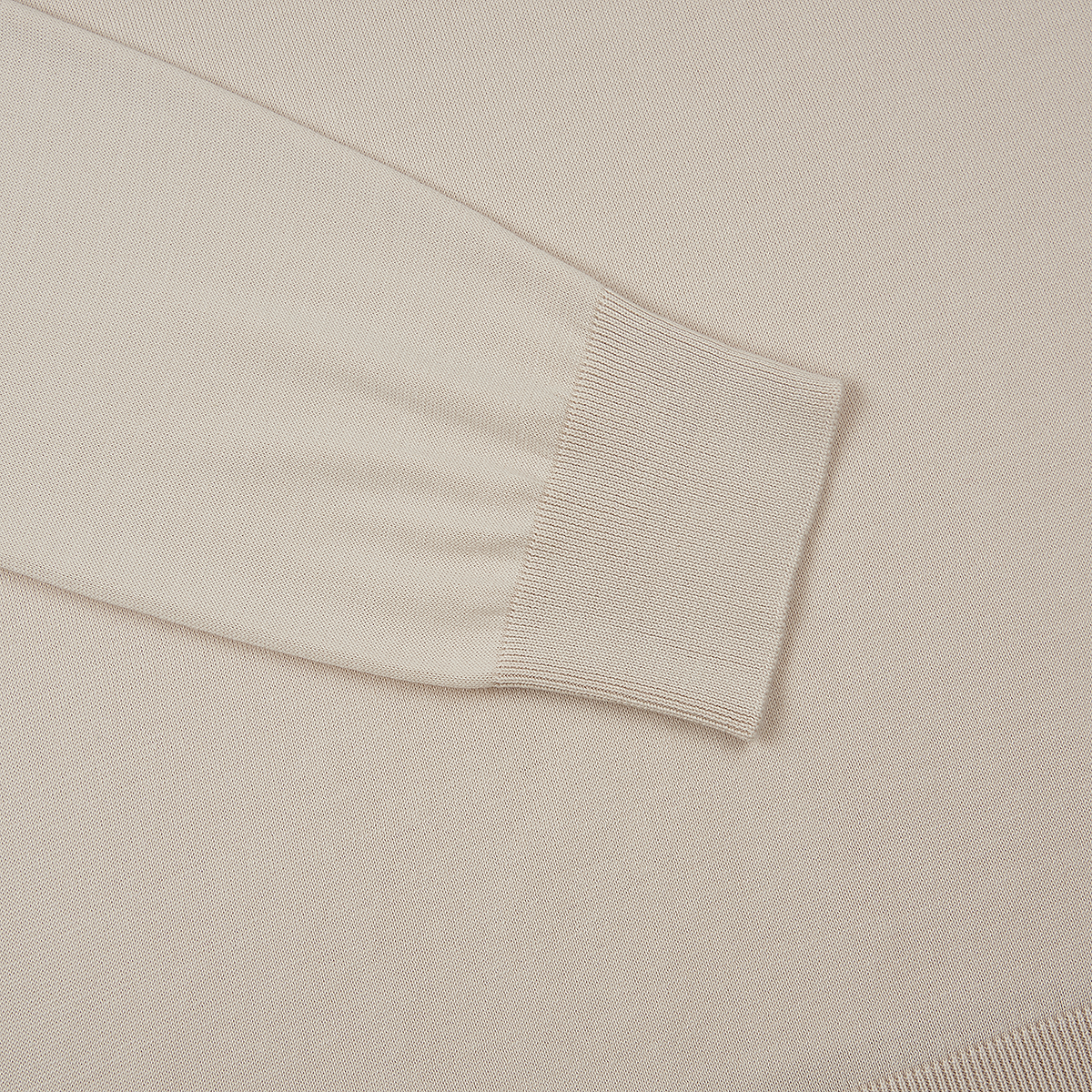 Beige Suvin Cotton LS Polo