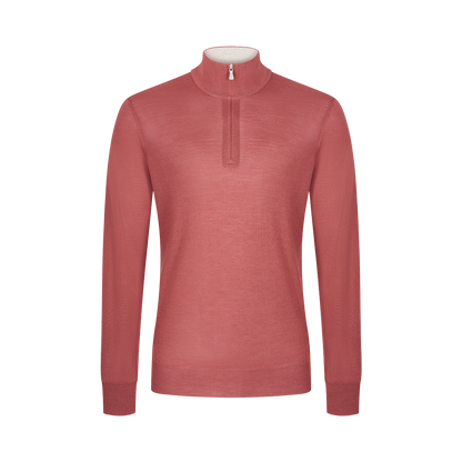 Brick Super Tasmania Wool 1/4 zip Sweater