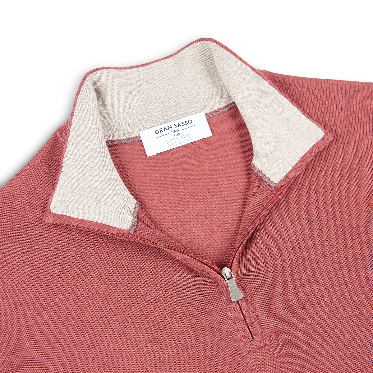 Brick Super Tasmania Wool 1/4 zip Sweater