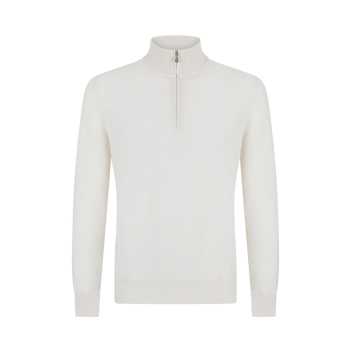 White Cashmere 1/4 Zip Sweater