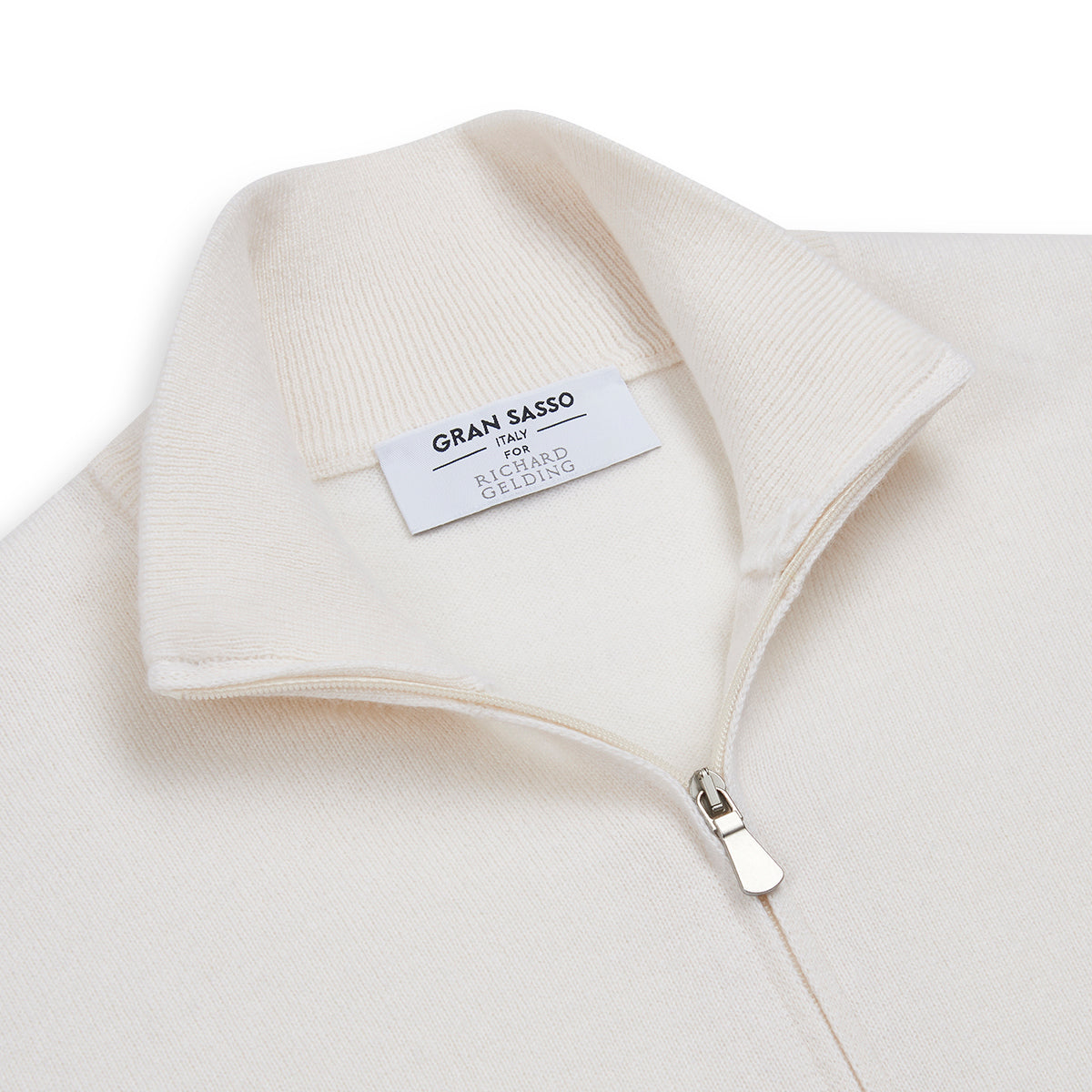 White Cashmere 1/4 Zip Sweater