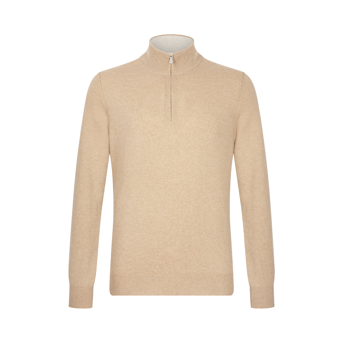 Camel Cashmere 1/4 Zip Sweater