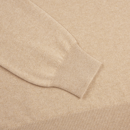 Camel Cashmere 1/4 Zip Sweater