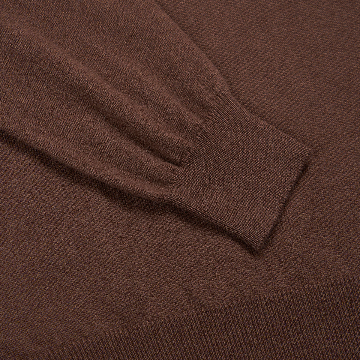 Brown Cashmere 1/4 Zip Sweater