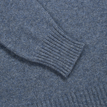 Denim Blue Cashmere Open Turtle Neck