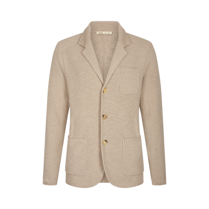 Beige Cotton Mouline Portofino Knitted Jacket