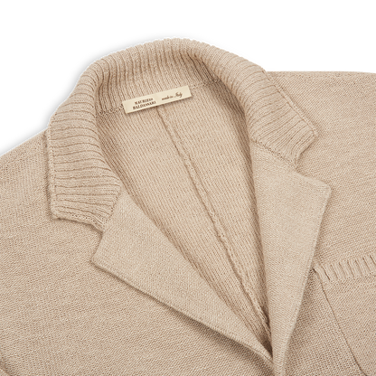Beige Cotton Mouline Portofino Knitted Jacket